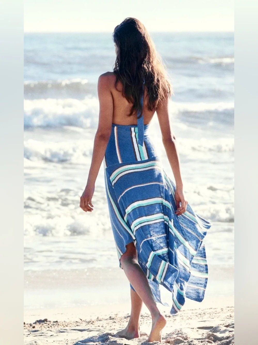 NWT FREE PEOPLE FREE EST ZOLA SWEATER DRESS WASHED INDIGO - Picture 3 of 3
